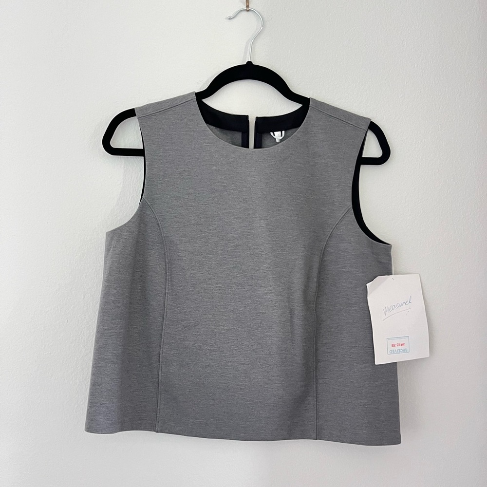 ✨NWT Kit and Ace sample light heathered grey boxy sleeveless blouse top 6